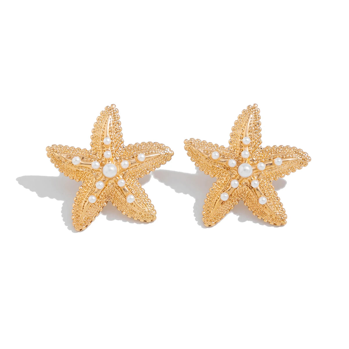 Trendy Starfish Summer and Beach Earrings - Gold & Silver Color Stud Earrings for Women