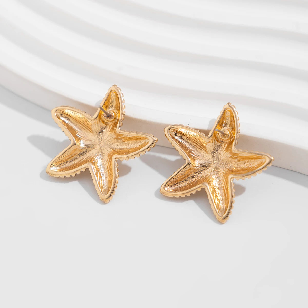 Trendy Starfish Summer and Beach Earrings - Gold & Silver Color Stud Earrings for Women