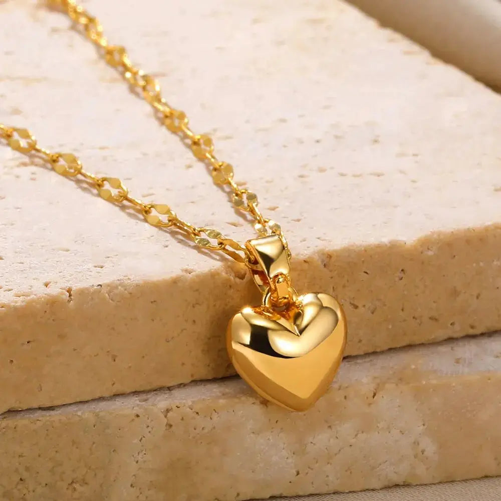 Golden Heart Necklace for Women